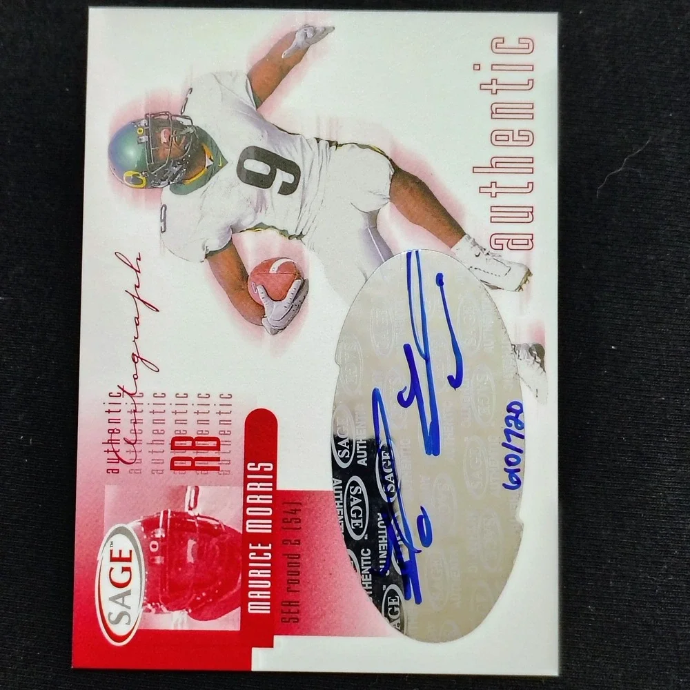 2002 Maurice Morris 2002 SAGE Hit RC Auto SP‎ 610/720 #A28 Seahawks Football